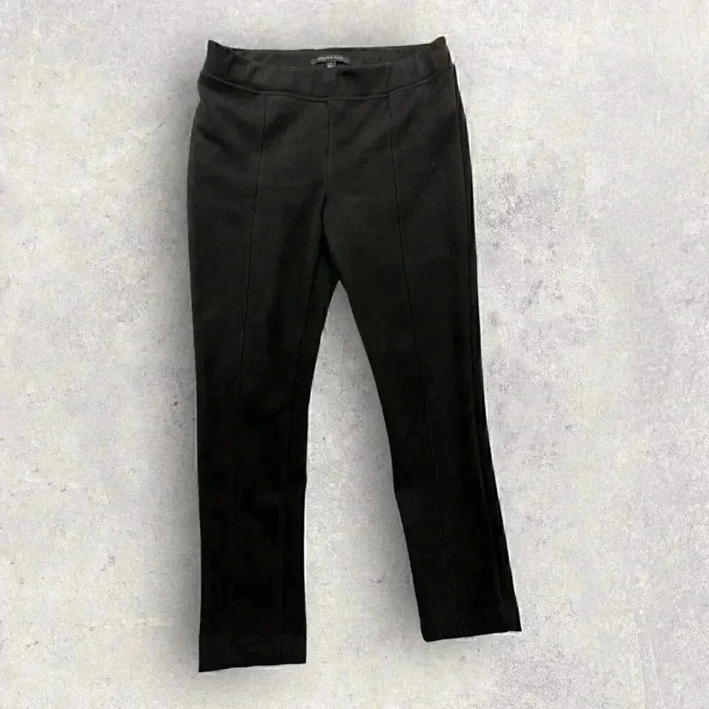 Andrew Marc Black Faux Suede Pull On Pants Size Large